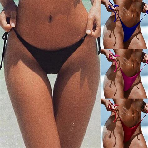 DAMEN SEXY MICRO Thong G String Badeanzug Mini Bikini Side Tie Beach