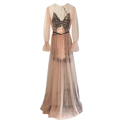 NEW ELISABETTA FRANCHI NUDE PINK LACE MAXI DRESS With CHEMISE INSIDE Sz EU 38 For Sale At 1stDibs