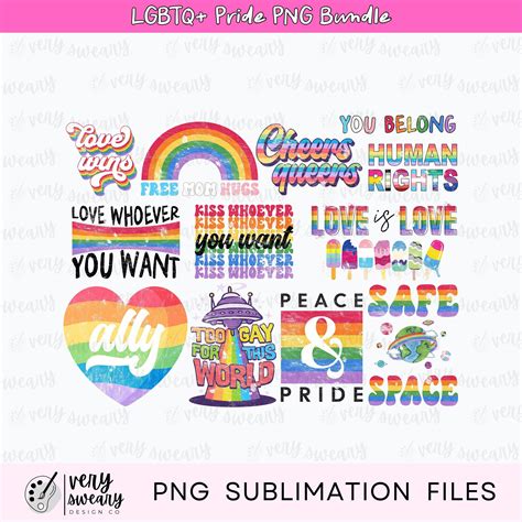 Gay Pride Png Bundle Lgbt Png Bundle Gay Png Pride Png Rainbow Png Sublimation Designs For