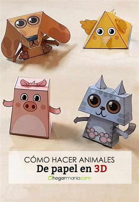 Animais De Papel Para Montar 3d - Cómo hacer animales de papel en 3D | Origami para niños, Casas de papel ...