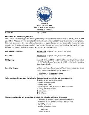 Fillable Online Exhibit A Notice To Bidders Invitation To Bid