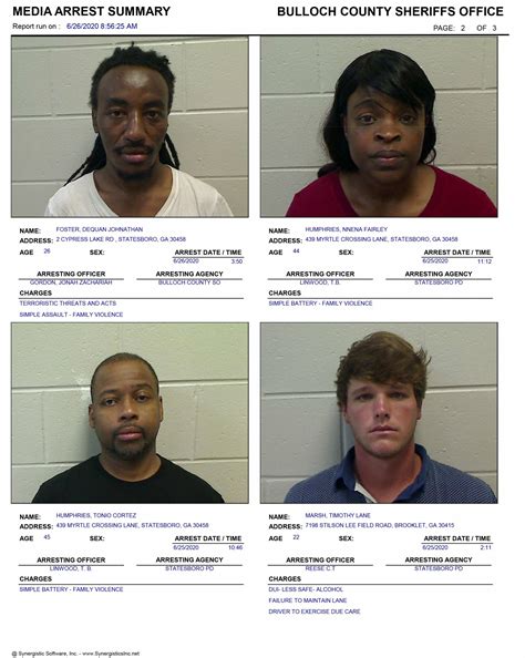 06/26/2020 Booking Report for Bulloch County - AllOnGeorgia