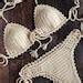 Crochet Bikini Cheeky Brazilian Bikini Set With Tassels And Beads