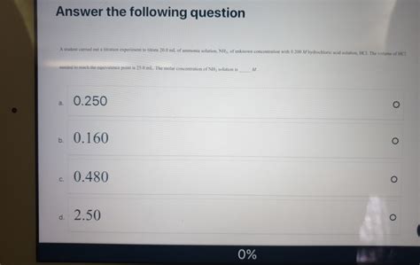 Solved Answer the following question A student carried out a | Chegg.com
