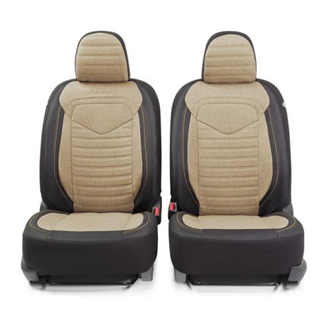 Авточехлы AUTOPROFI LINEN, лён крупного плетения, чёрный/бежевый ...