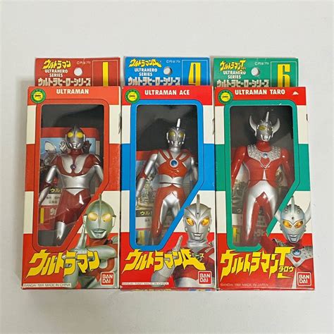 極 Bandai バンダイ ウルトラヒーローシリーズ 4 ウルトラマン A エース タロウ セット タグ付き ソフビ フィギュアその他