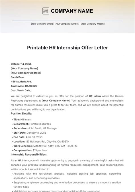 Internship Offer Letter Guidelines Rivier University 1