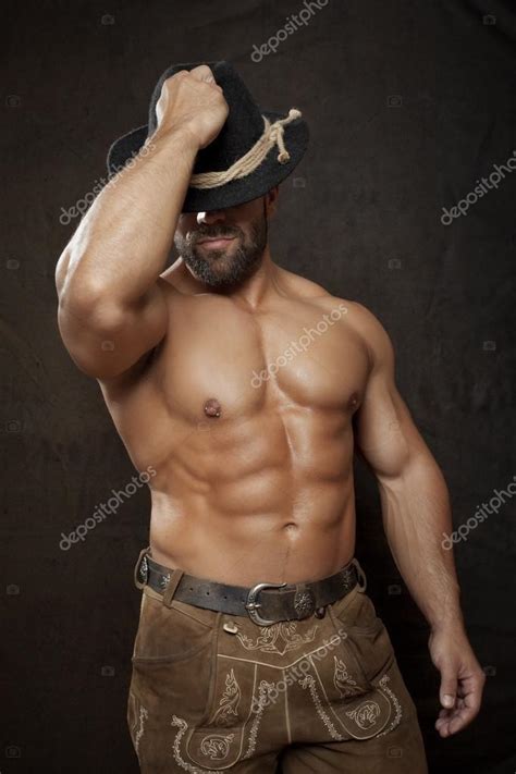 Half Naked Handsome Muscular Man Stock Photo Magann