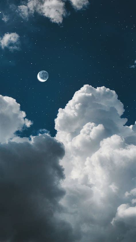 Aesthetic Clouds Moon - 900x1600 - Download HD Wallpaper - WallpaperTip