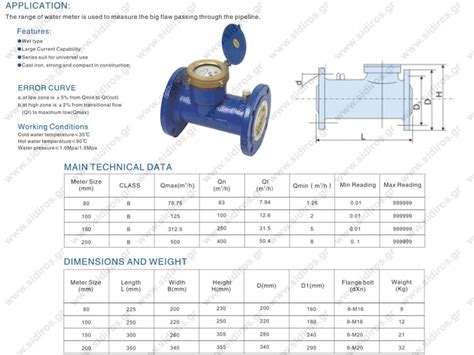 Flanged Water Meter Dn