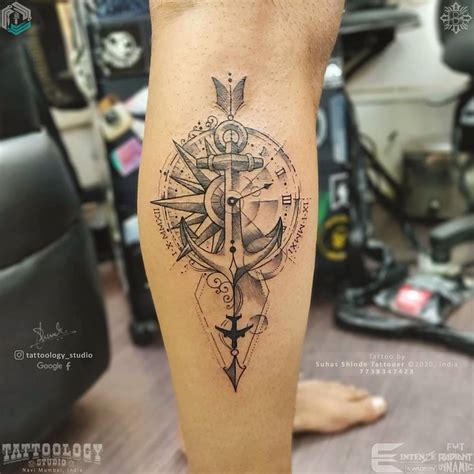 Anchor Compass Arrow Tattoo Wrist Tattoos For Guys Compass Tattoo Compass Tattoos Arm