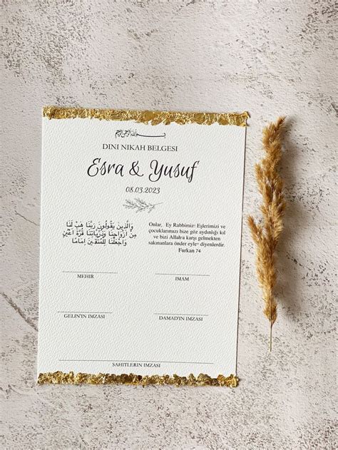 Dini Nikah Belgesi Islamic Wedding Certificate Islamic Marriage