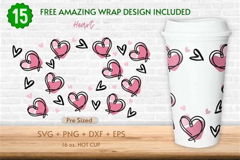 Oz Heart Starbucks Hot Cup Svg Sketchy Hearts