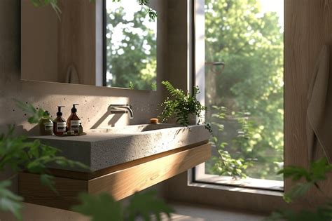 Premium Photo | Contemporary floating vanity in a bathroom