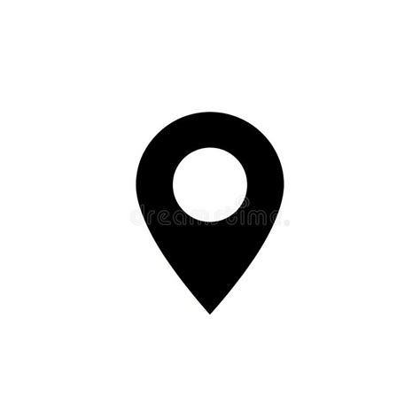 black location pin icon  white center symbolizing map marker