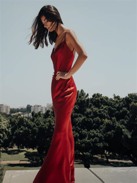 Lilou | Satin Red Evening Dress - Galia Lahav