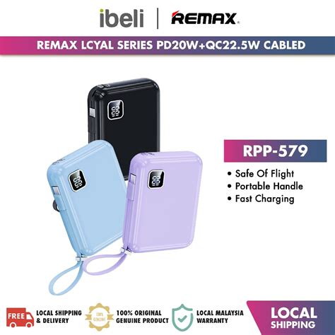 REMAX RPP 579 Icyal Series PD20W QC22 5W Cabled Fast Charging Power