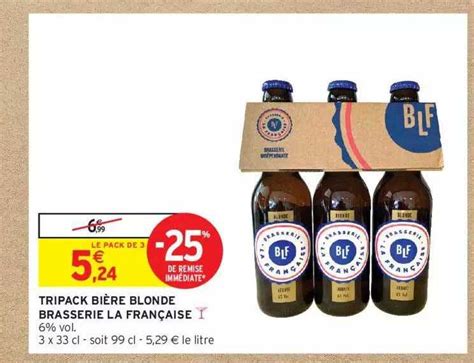 Promo Tripack Bière Blonde Brasserie La Française chez Intermarché iCatalogue fr
