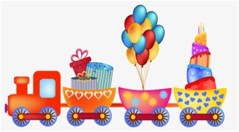Hot Air Balloon Hd Cartoon Hand Drawn Small Train Toy Happy Birthday