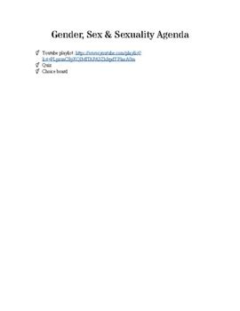 Gender Sex Sexuality Sociology Agenda By The Sassy History Teacher
