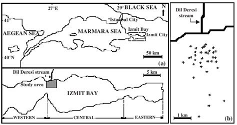 map   izmit bay   sampling points  scientific diagram