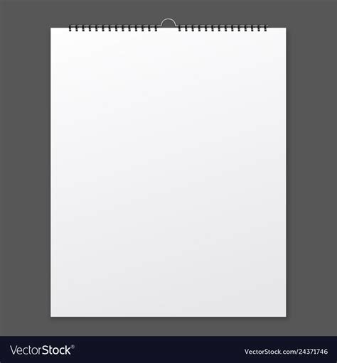 Blank design calendar on a grey background Vector Image