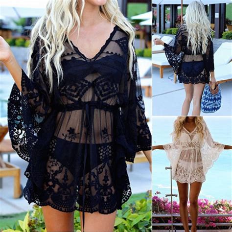Loose V Neck Batwing Sleeve Bikini Cover Ups Power Day Sale