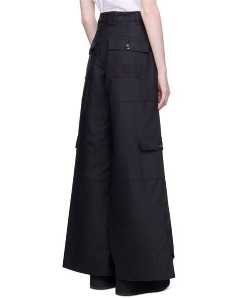 Marc Jacobs Black The Wide Leg Cargo Pants Lyst