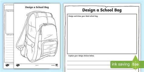 Design A School Bag Activity Creat De Profesori Twinkl