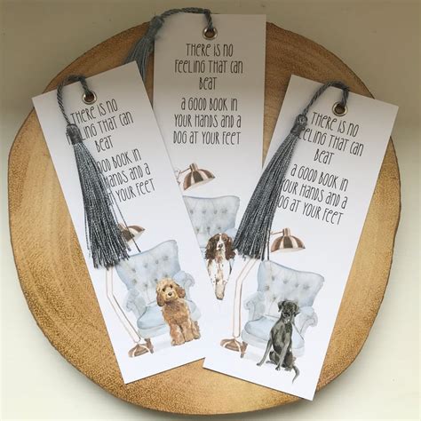 Cute Dog Themed Bookmarks With Tassel Lots Of Folksy