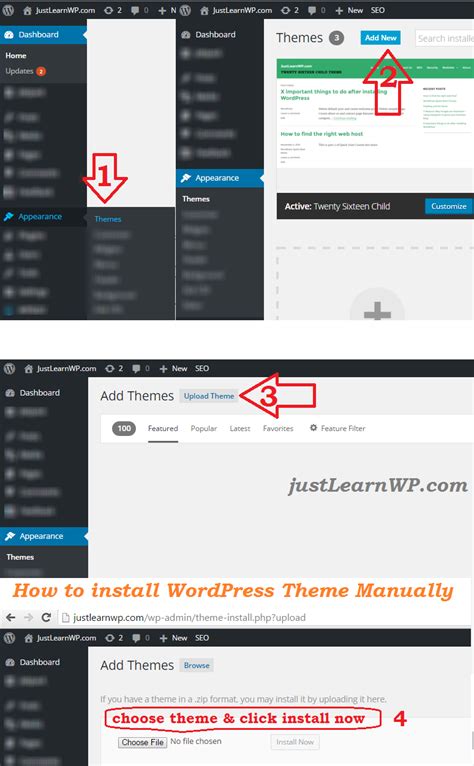 Install Wordpress Theme Manually Step By Step Justlearnwp