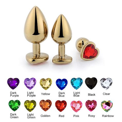 Plug Anal de Coração em Aço Dourado Tamanho M SI Sexy Import Importadora de Sex Shop e