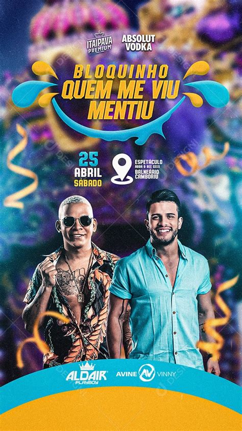 Flyer De Carnaval Aldair Playboy E Avine Vinny Story Social Media Psd