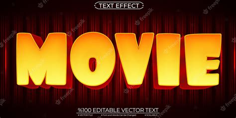 Efecto De Texto Vectorial Editable Y Escalable De Película De Dibujos