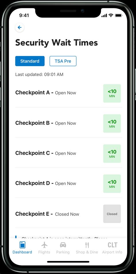 Charlotte Security Checkpoint Wait Times Now Available At The Airport