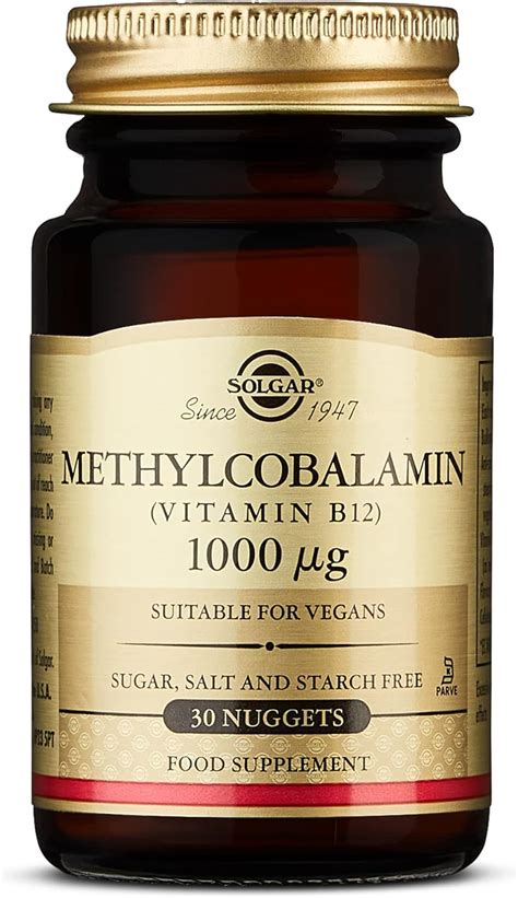 Amazon.com: Solgar Methylcobalamin (Vitamin B12) 1000 mcg, 30 Nuggets ...