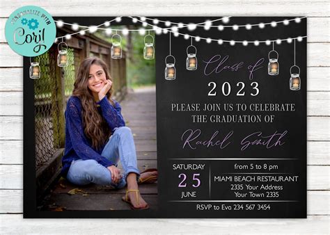 Blank High School Graduation Party Invitations
