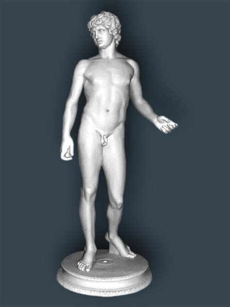 Antinous Naked Standing Marble Statue Amiska
