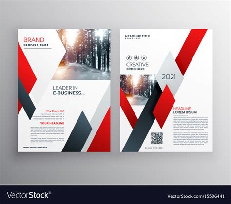 Red Business Annual Report Brochure Flyer Design Vector Image