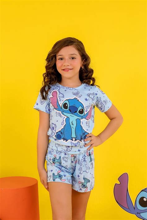 Pijama Infantil Feminino Sued Azul Claro Estrela Imp Rio Lingerie