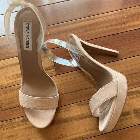 Steve Madden Nude Clear Strap Heels Gem