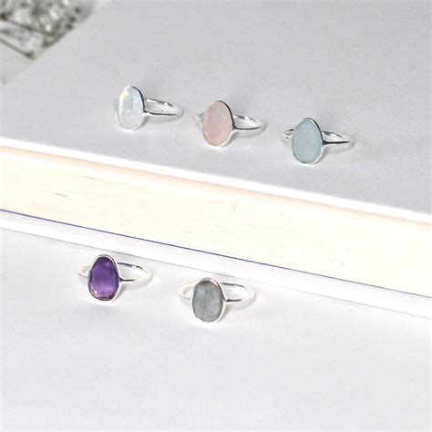 Sterling Silver Gemstone Ring By Wyld Jewellery
