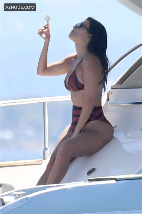 Kourtney Kardashian Wearing A Two Piece Bikini While Enjoying Her Vacation In Sardinia AZNude