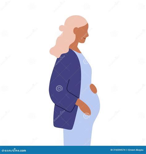 Pregnant Woman Profile. Mother Expecting Baby, Hands On Belly. Future