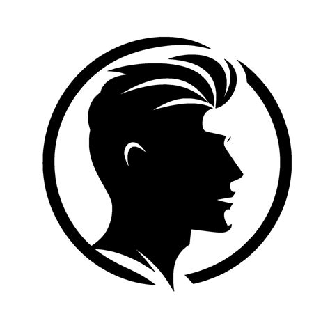 Silhouette of a Mans Head with Stylish Pompadour Hairstyle Inside a