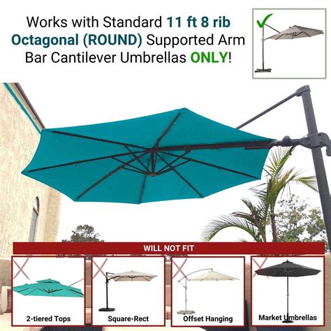 Red 11ft Cantilever Umbrella Replacement Canopy Formosa Covers