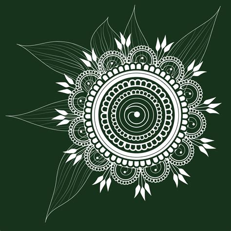 Mandala design ornamental icon and mehndi design with white color and
