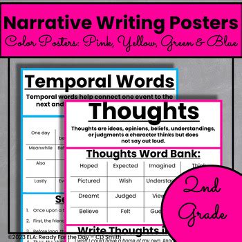 2nd Grade Common Core Narrative Writing Posters By ELA Ready For The Day