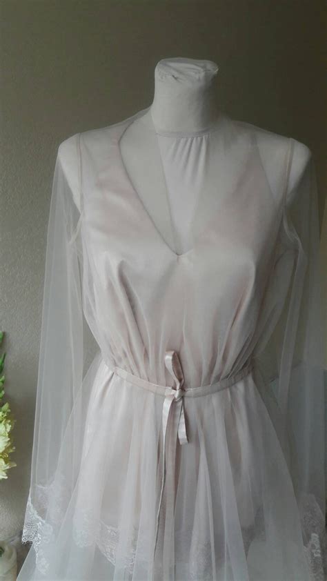 Nude Bridal Lingerie Set Nude Nightgown Lace Bridal Etsy