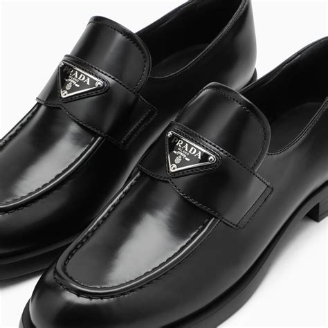 Prada Chocolate Black Leather Loafer Thedoublef